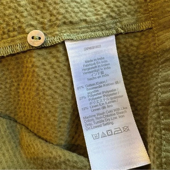 Lovely Green Seersucker Madewell Long Plus Size Dress - Picture 9 of 10